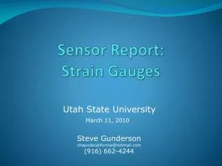 Sensor Report: Strain Gauges