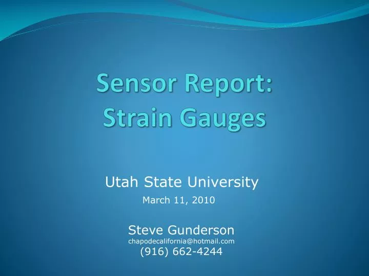 sensor report strain gauges