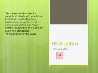 HS Algebra
