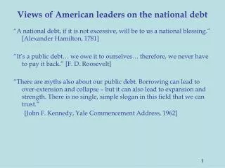 Views of American leaders on the national debt
