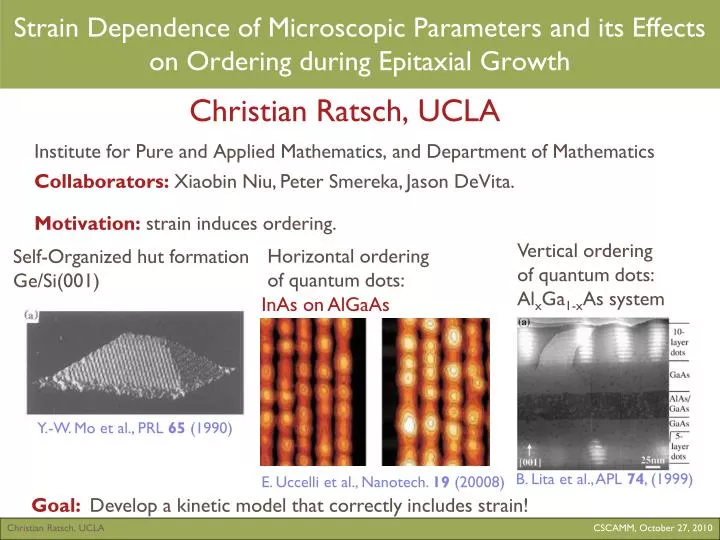 strain dependence of microscopic parameters and its effects on ordering during epitaxial growth