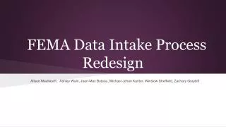 FEMA Data Intake Process Redesign