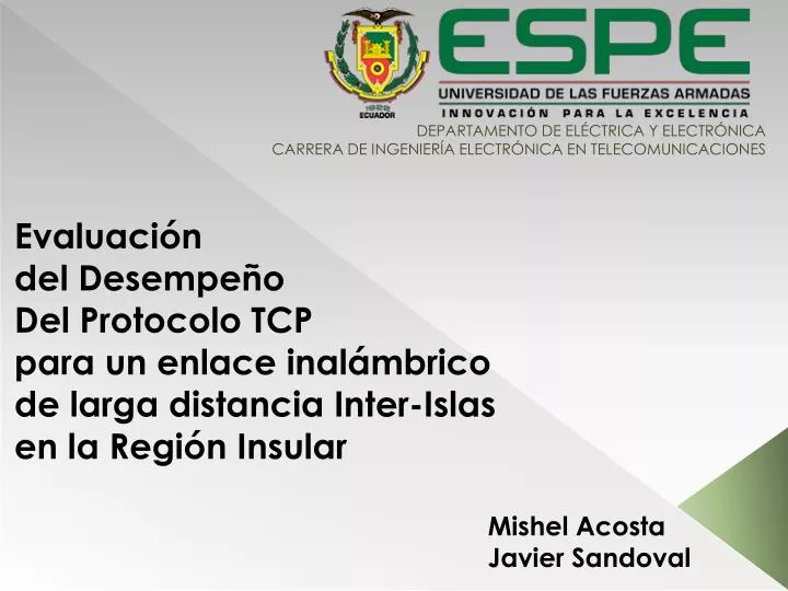 departamento de el ctrica y electr nica carrera de ingenier a electr nica en telecomunicaciones