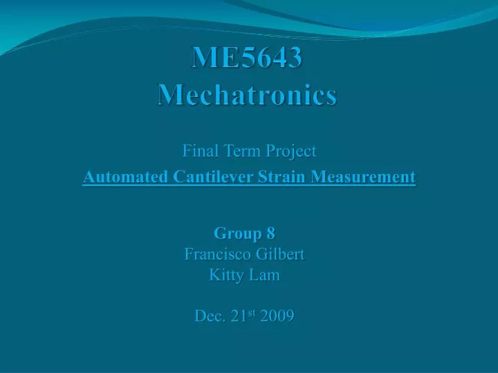 me5643 mechatronics