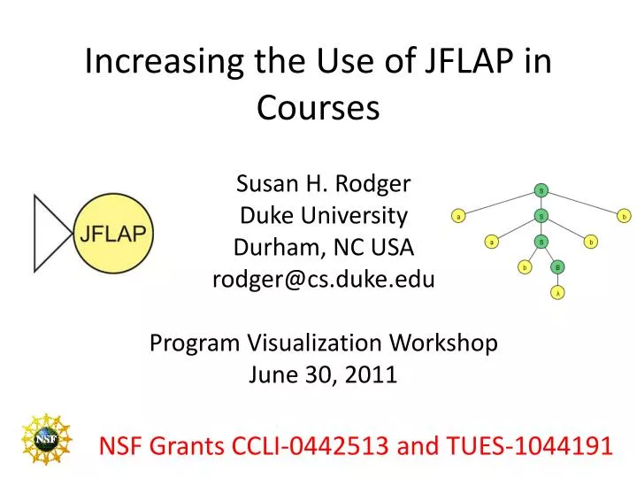 increasing the use of jflap in courses