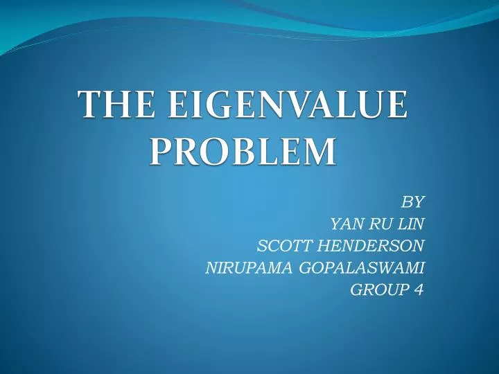 the eigenvalue problem