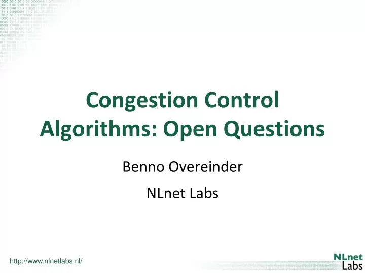 congestion control algorithms open questions