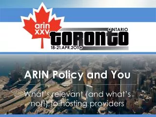 ARIN Policy and You
