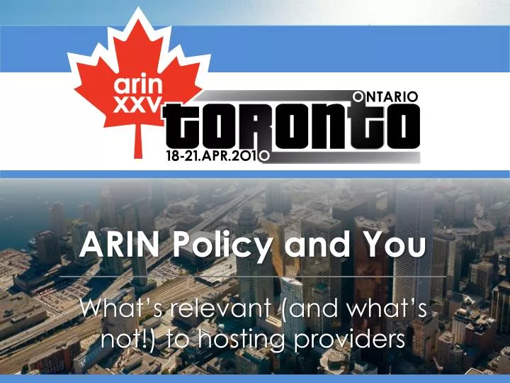 arin policy and you