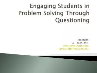 Engaging Students in Problem Solving Through Questioning