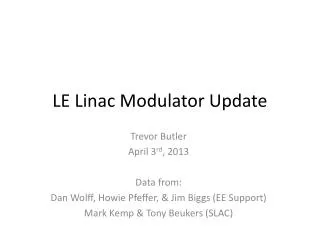 LE Linac Modulator Update