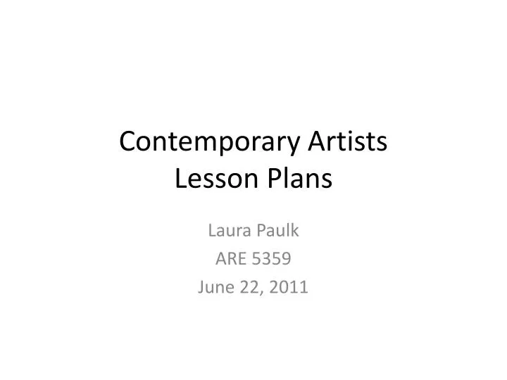 contemporary artists lesson plans
