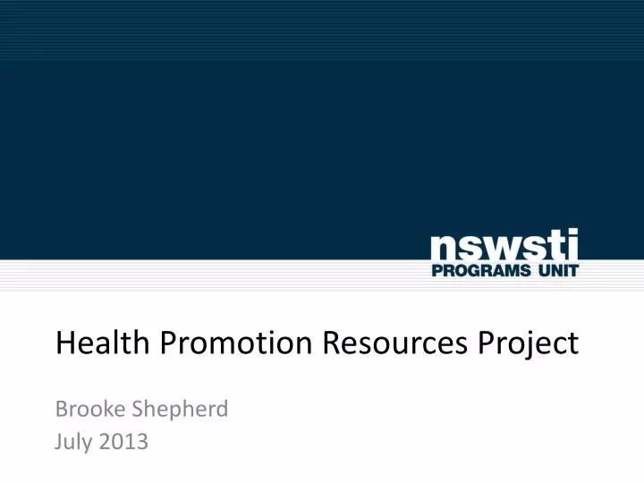 health promotion resources project