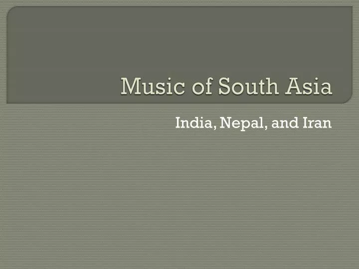 music of south asia