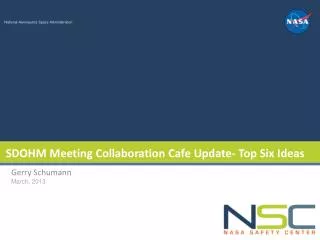 SDOHM Meeting Collaboration Cafe Update- Top Six Ideas