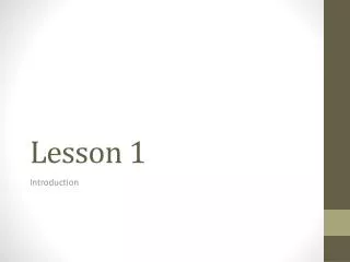 lesson 1