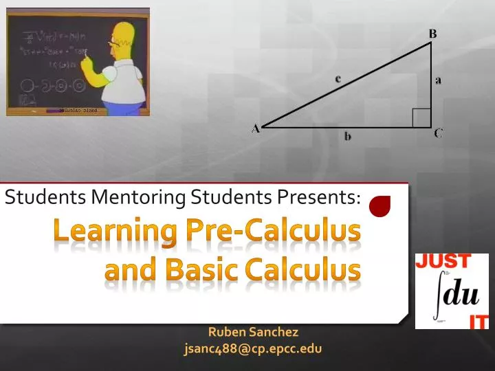 students mentoring students presents learning pre calculus and basic calculus