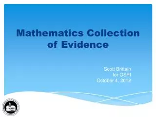 Mathematics Collection of Evidence