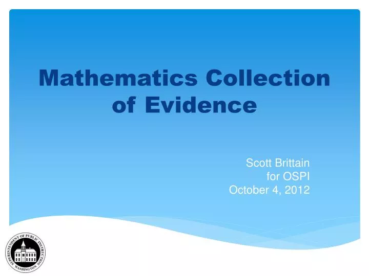 mathematics collection of evidence