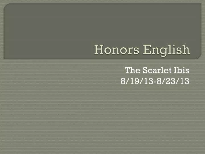 honors english