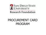 PROCUREMENT CARD PROGRAM - slide 1