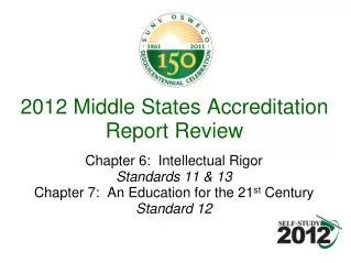 2012 Middle States Accreditation Report Review
