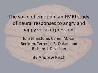 The voice of emotion: an FMRI study of neural responses to angry and happy vocal expressions