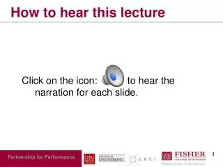 How to hear this lecture