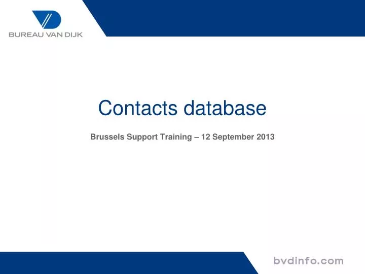 contacts database brussels support training 12 september 2013