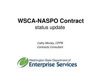WSCA-NASPO Contract status update