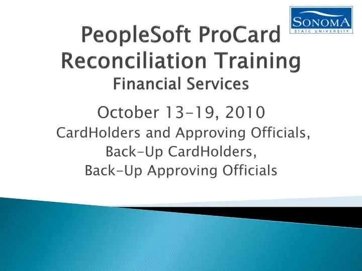peoplesoft procard reconciliation training financial services