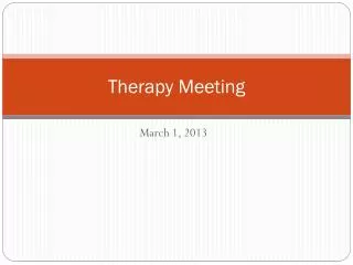 Therapy Meeting