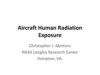 Aircraft Human Radiation Exposure