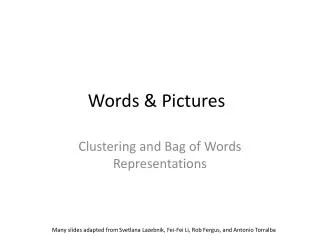 Words &amp; Pictures