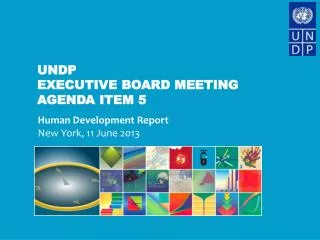 UNDP Executive Board Meeting Agenda Item 5