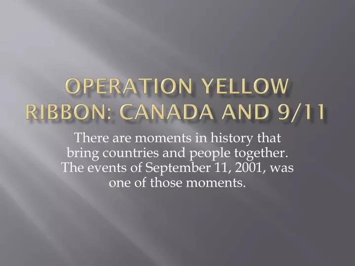 operation yellow ribbon canada and 9 11