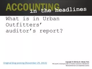 what is in urban outfitters auditor s report