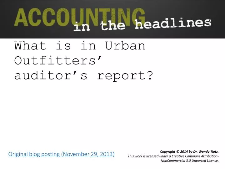 what is in urban outfitters auditor s report