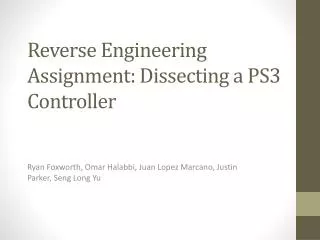 Reverse Engineering Assignment: Dissecting a PS3 Controller