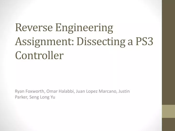 reverse engineering assignment dissecting a ps3 controller
