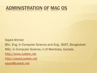 Administration of Mac OS