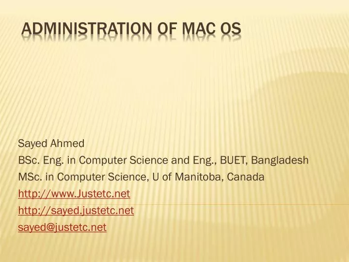 administration of mac os