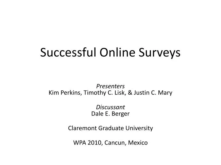 successful online surveys