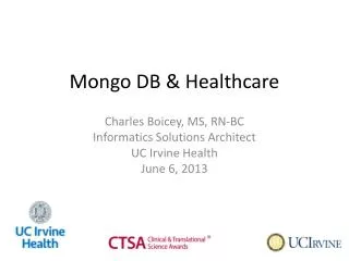 Mongo DB &amp; Healthcare