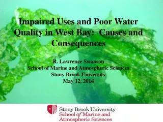 Impaired Uses and Poor Water Quality in West Bay: Causes and Consequences R. Lawrence Swanson