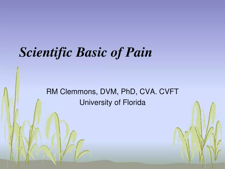 scientific basic of pain