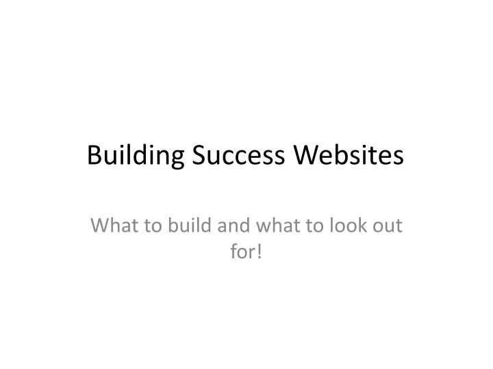 building success websites