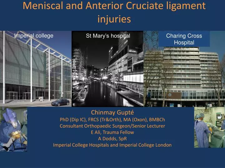 meniscal and anterior cruciate ligament injuries