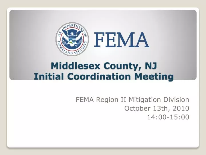 middlesex county nj initial coordination meeting