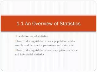 1.1 An Overview of Statistics
